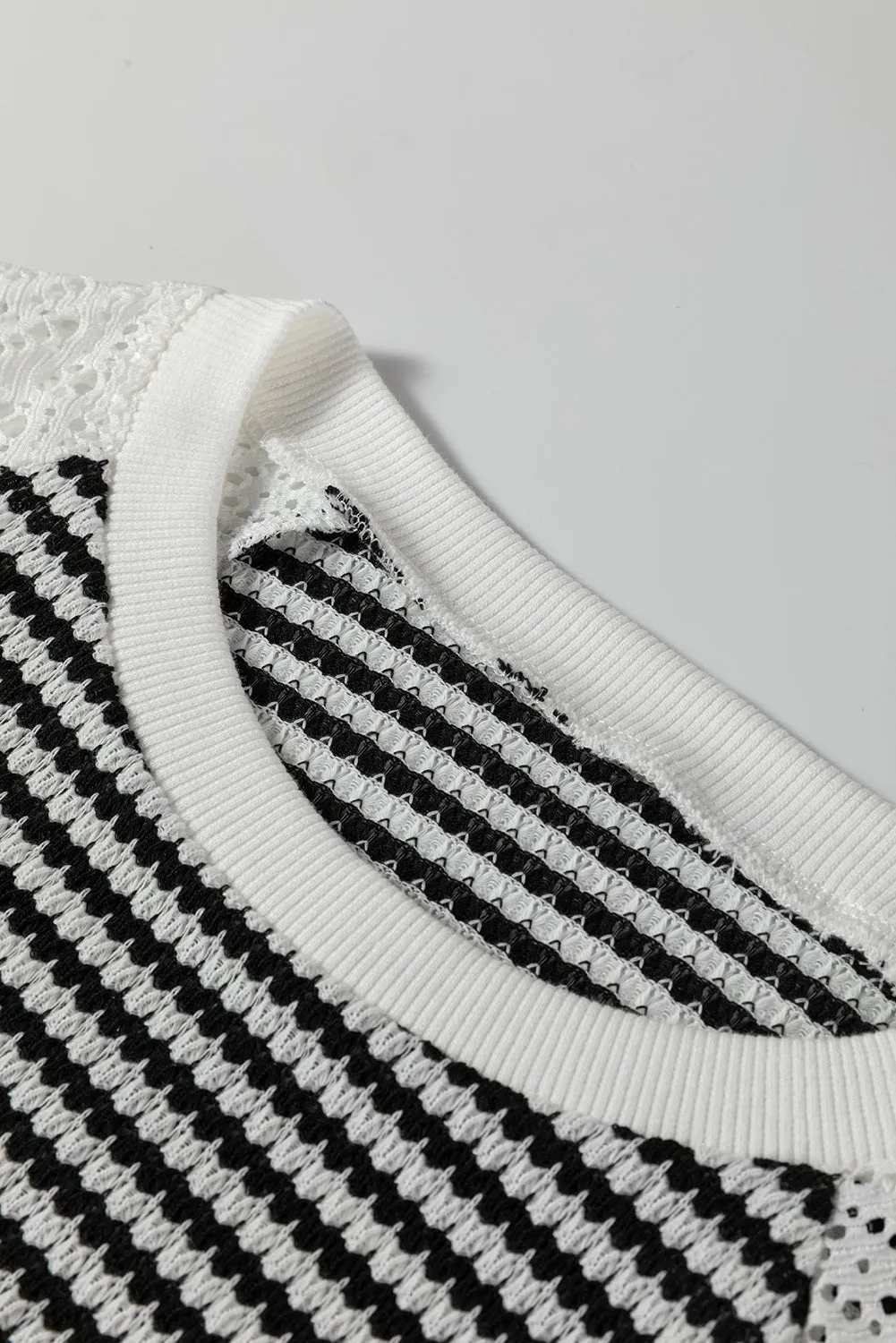 Threaded Pear Taylor Hollowed Lace Patchwork Long Sleeve Top sold by Zulily product image thumbnail 3