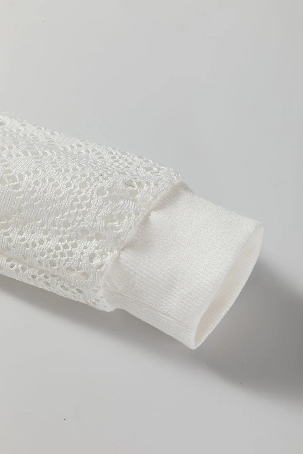 Threaded Pear Taylor Hollowed Lace Patchwork Long Sleeve Top sold by Zulily product image thumbnail 4