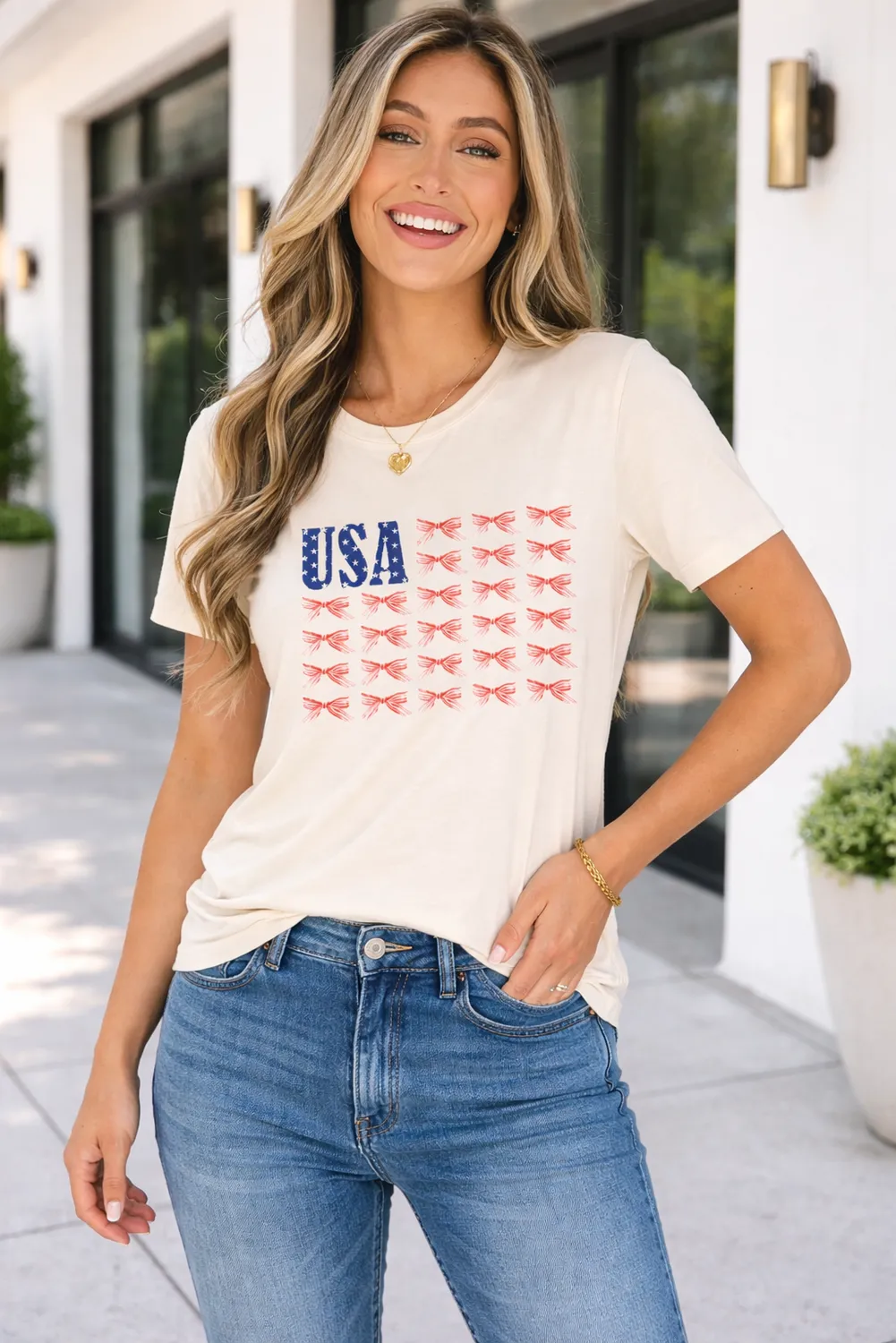 Threaded Pear Sylvie Bow Flag Tee sold by Zulily product image thumbnail 4