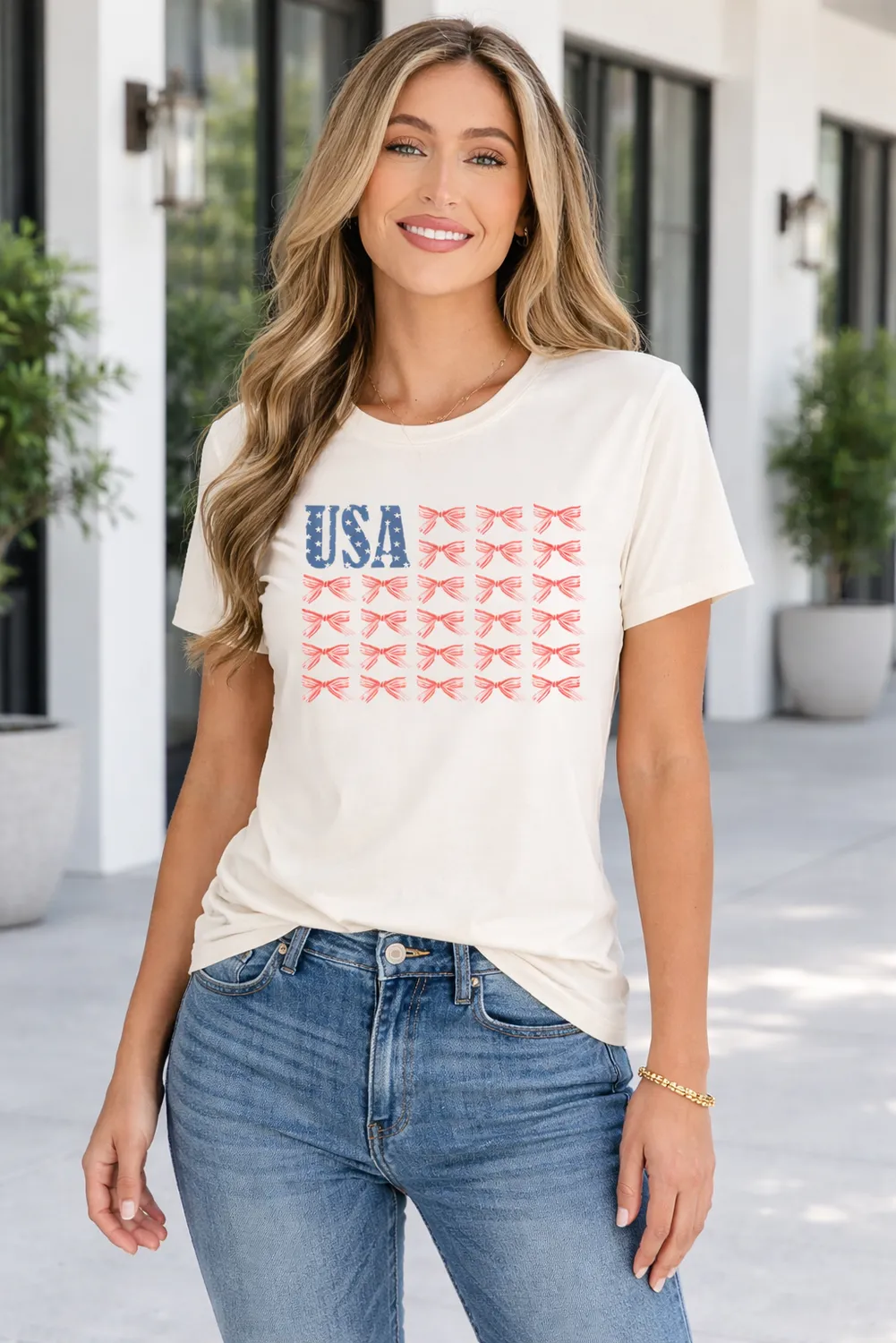 Threaded Pear Sylvie Bow Flag Tee sold by Zulily