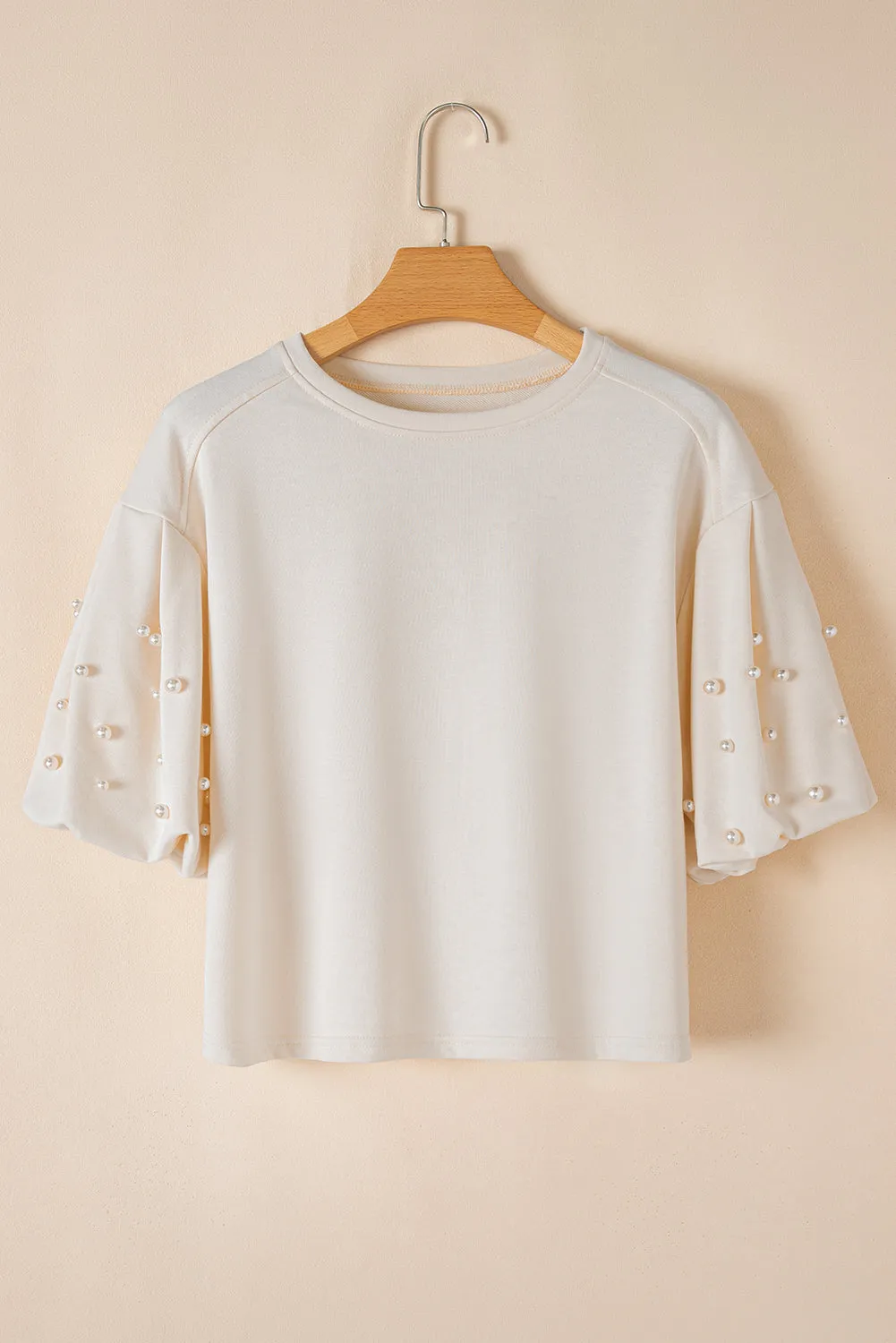 Threaded Pear Sylvia Pearled Puff Sleeve Loose Top sold by Zulily product image thumbnail 4