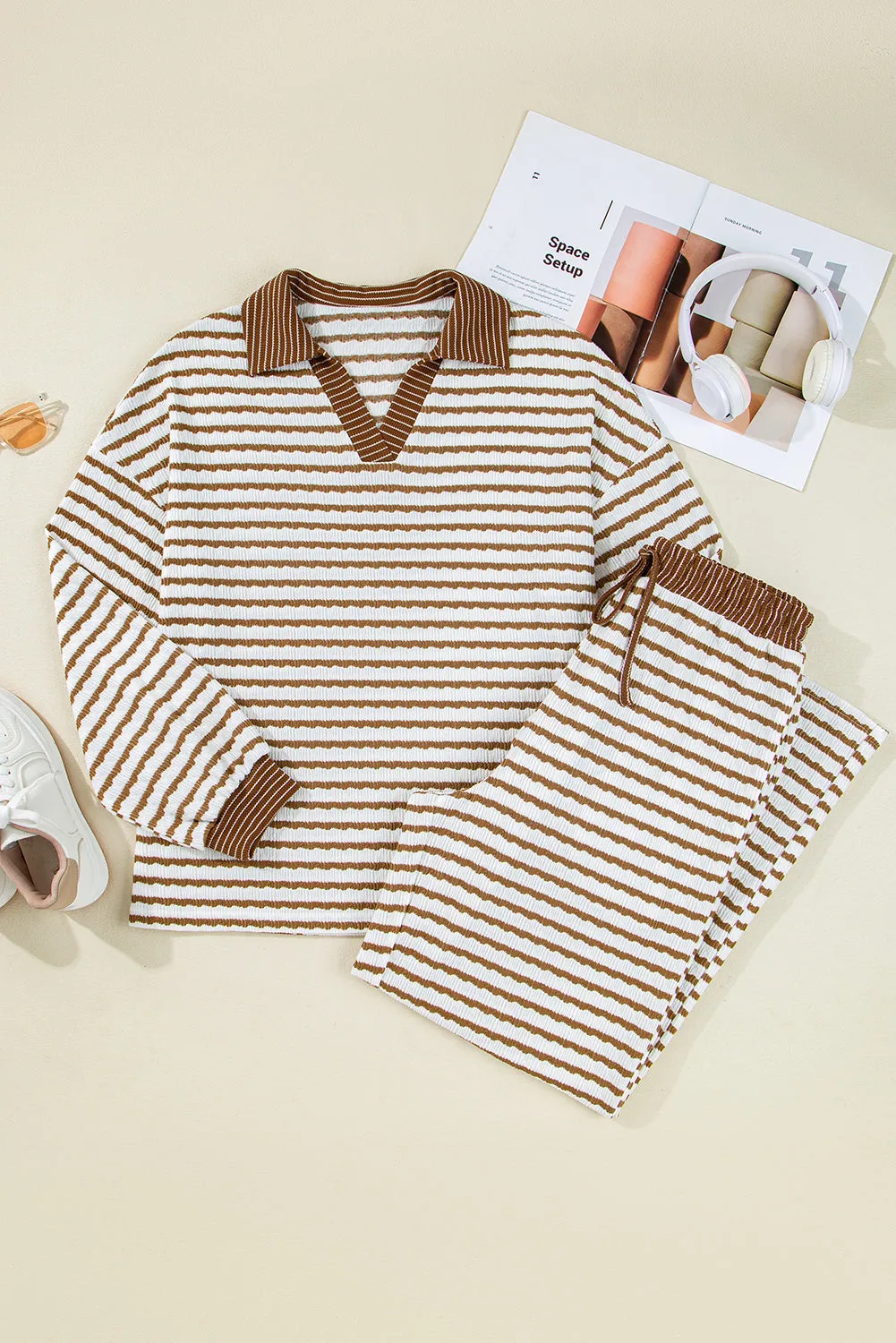 Threaded Pear Stephanie Stripe Collared Pullover Set sold by Zulily product image thumbnail 5