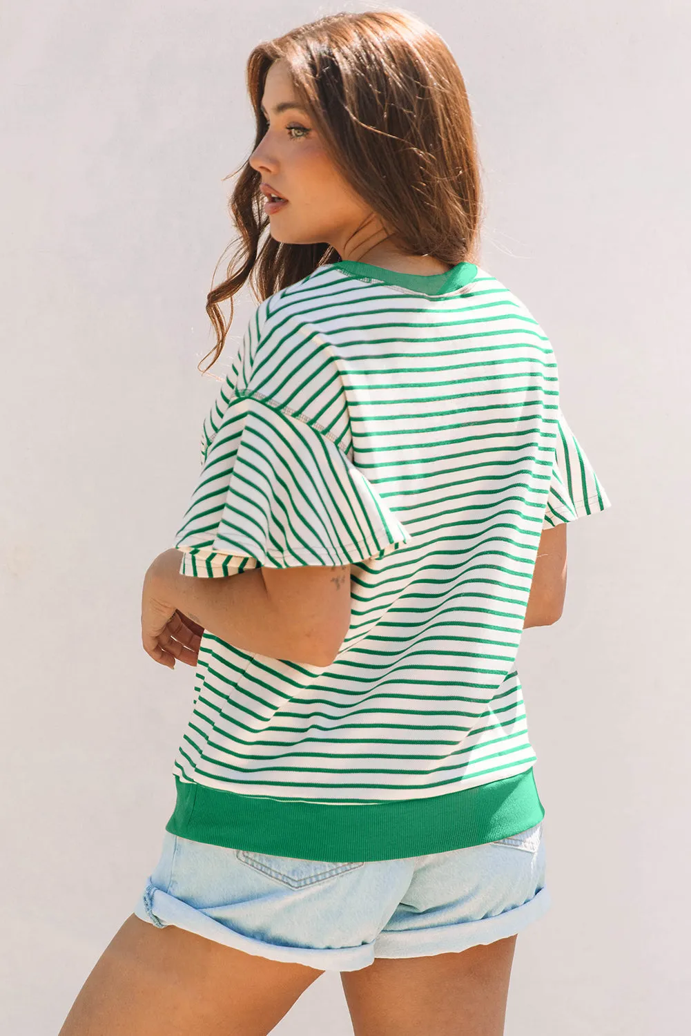 Threaded Pear Sol Ruffle Short Sleeve Top sold by Zulily product image thumbnail 3