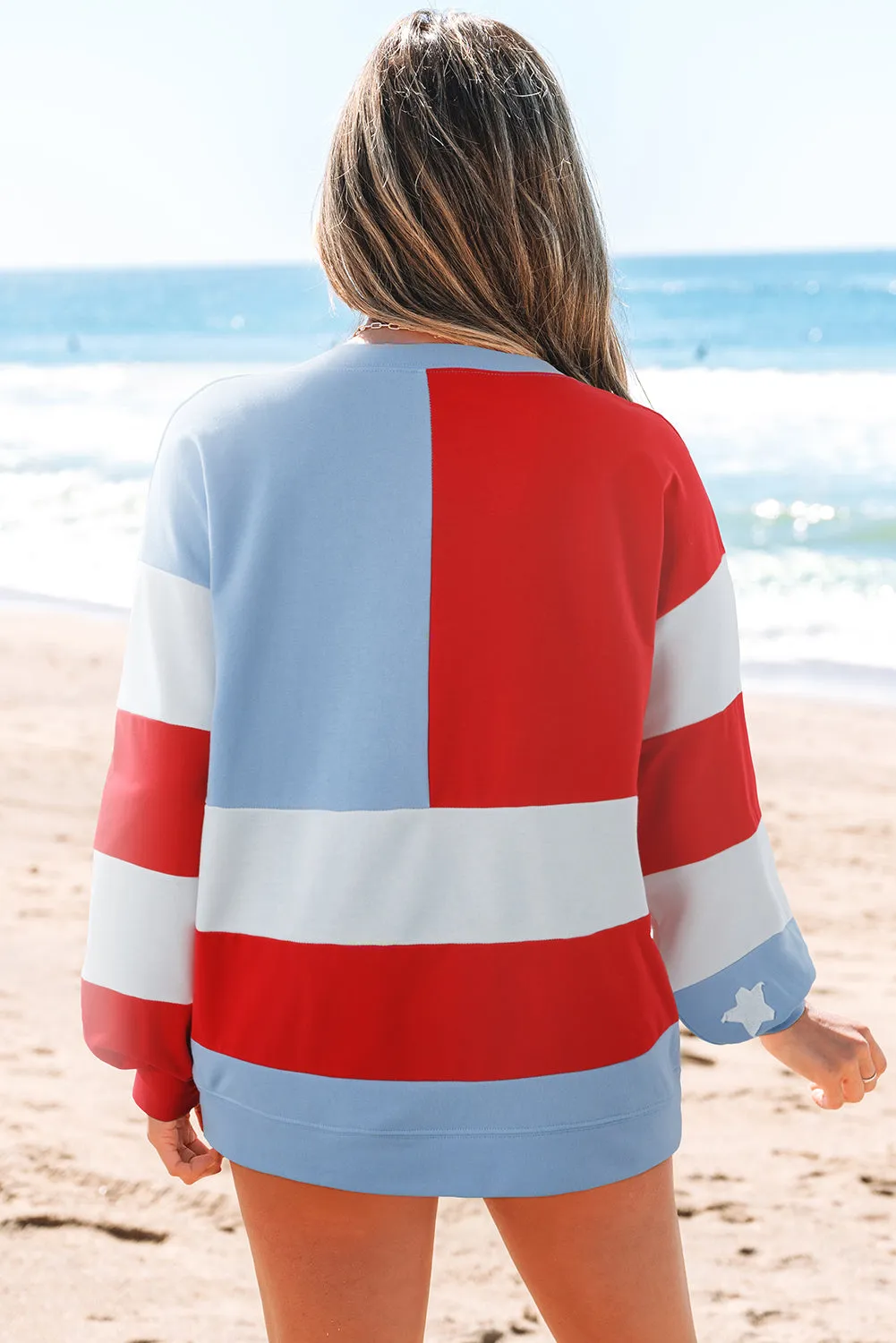 Threaded Pear Simone Flag Vintage Oversized Pullover sold by Zulily product image thumbnail 2