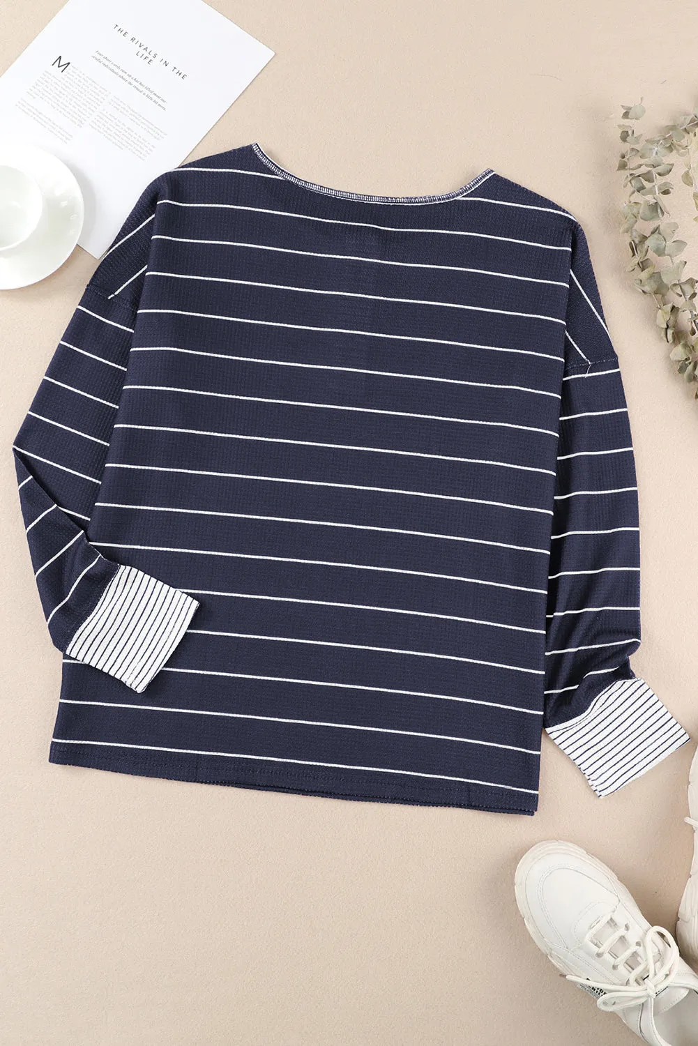 Threaded Pear Simone Henley Waffle Knit Top sold by Zulily product image thumbnail 2