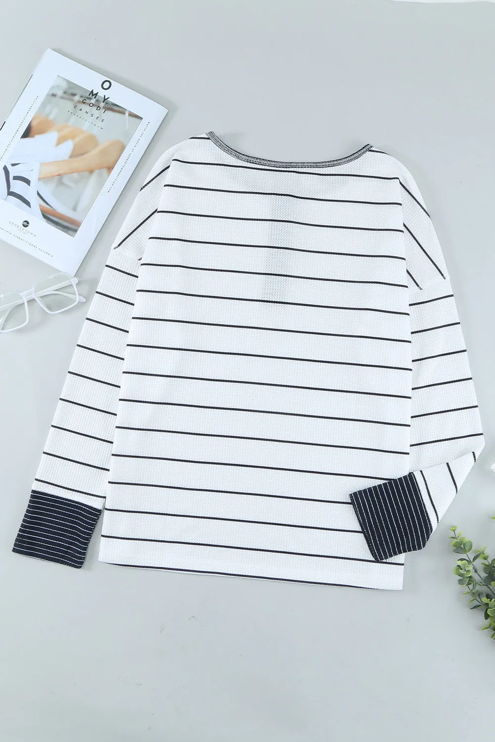 Threaded Pear Simone Henley Waffle Knit Top sold by Zulily product image thumbnail 4