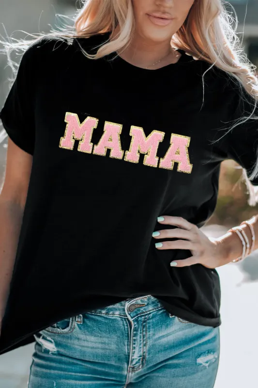 Threaded Pear Sierra MAMA Chenille Graphic Tee made by Threaded Pear