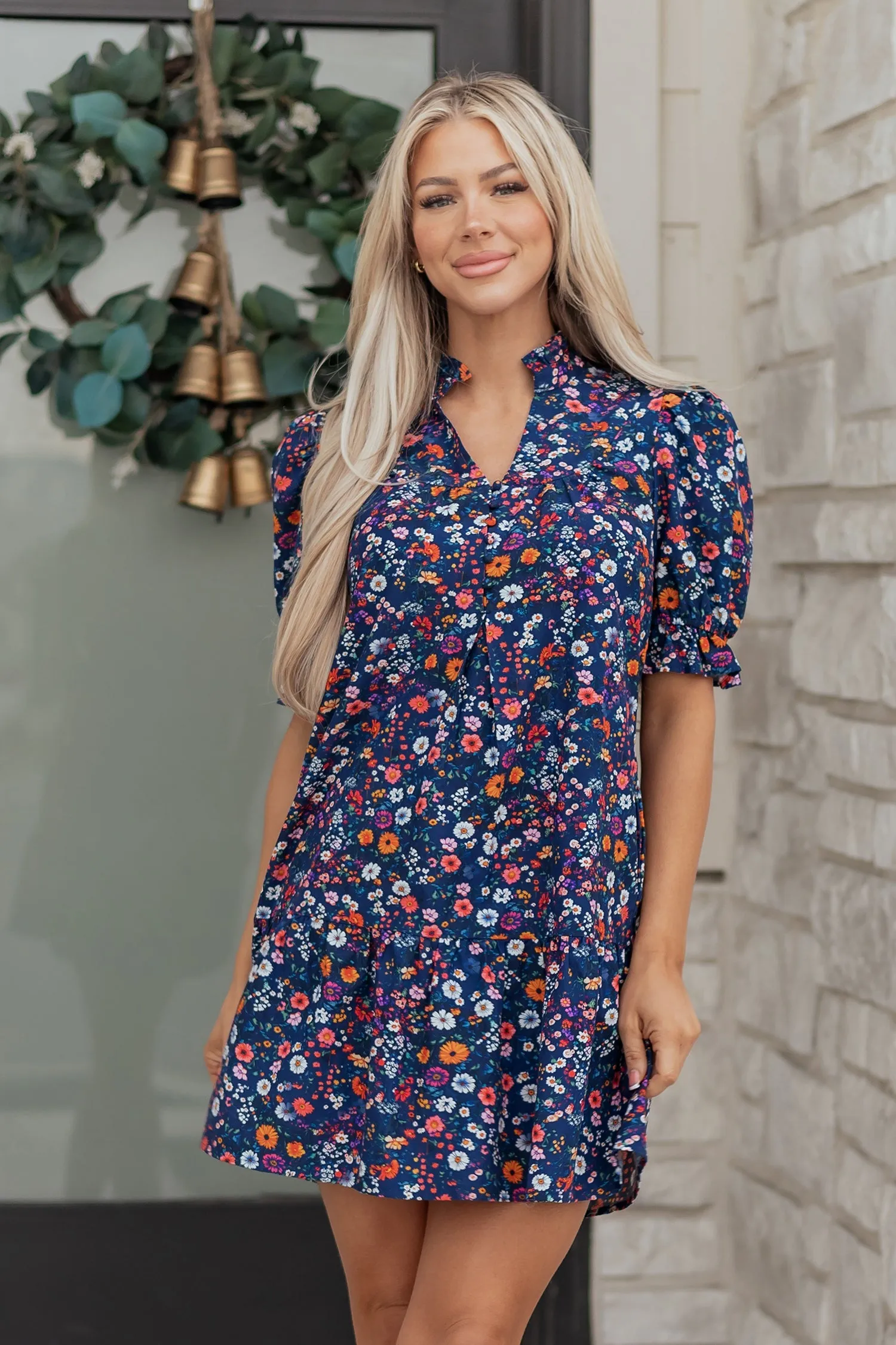 Threaded Pear Serenity Puff Sleeve Mini Dress sold by Zulily product image thumbnail 5