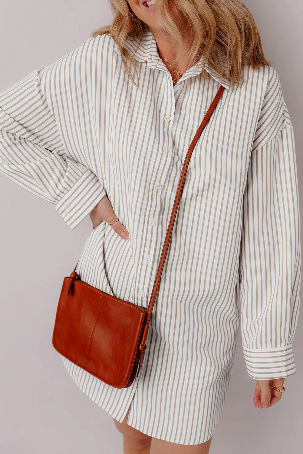 Threaded Pear Selena Long Sleeve Button Up Shirt Dress sold by Zulily product image thumbnail 3