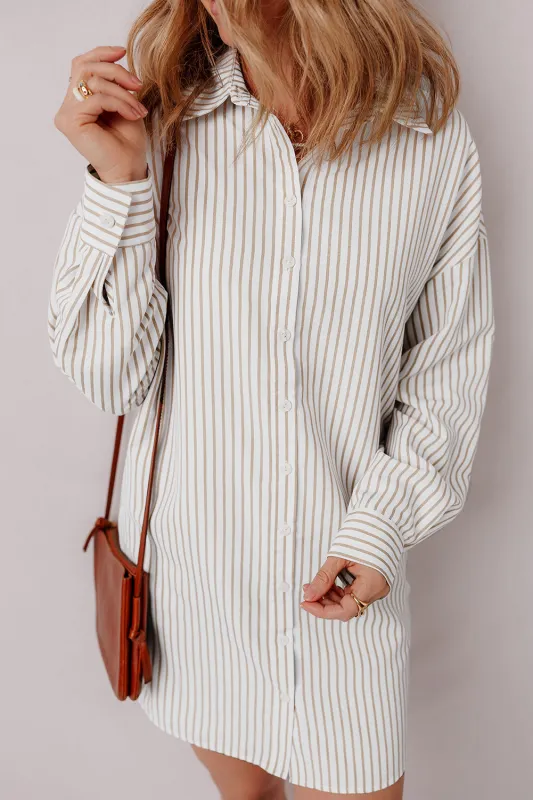 Threaded Pear Selena Long Sleeve Button Up Shirt Dress made by Threaded Pear