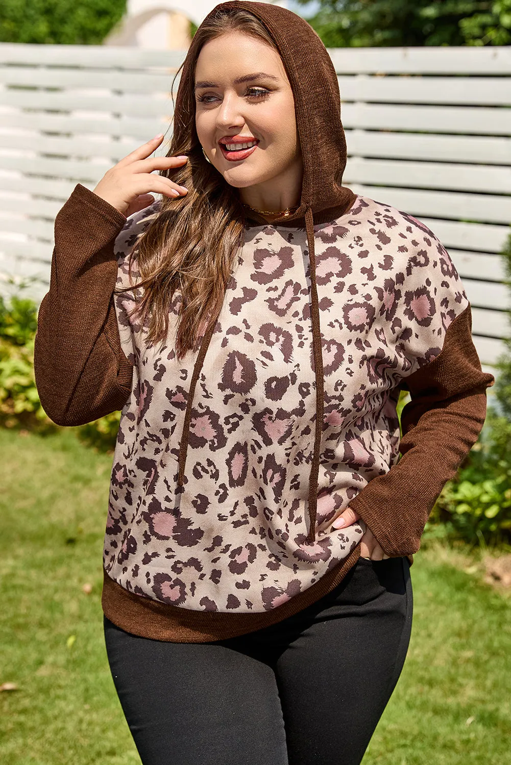 Threaded Pear Scarlett Print Knit Patchwork Hoodie sold by Zulily product image thumbnail 5
