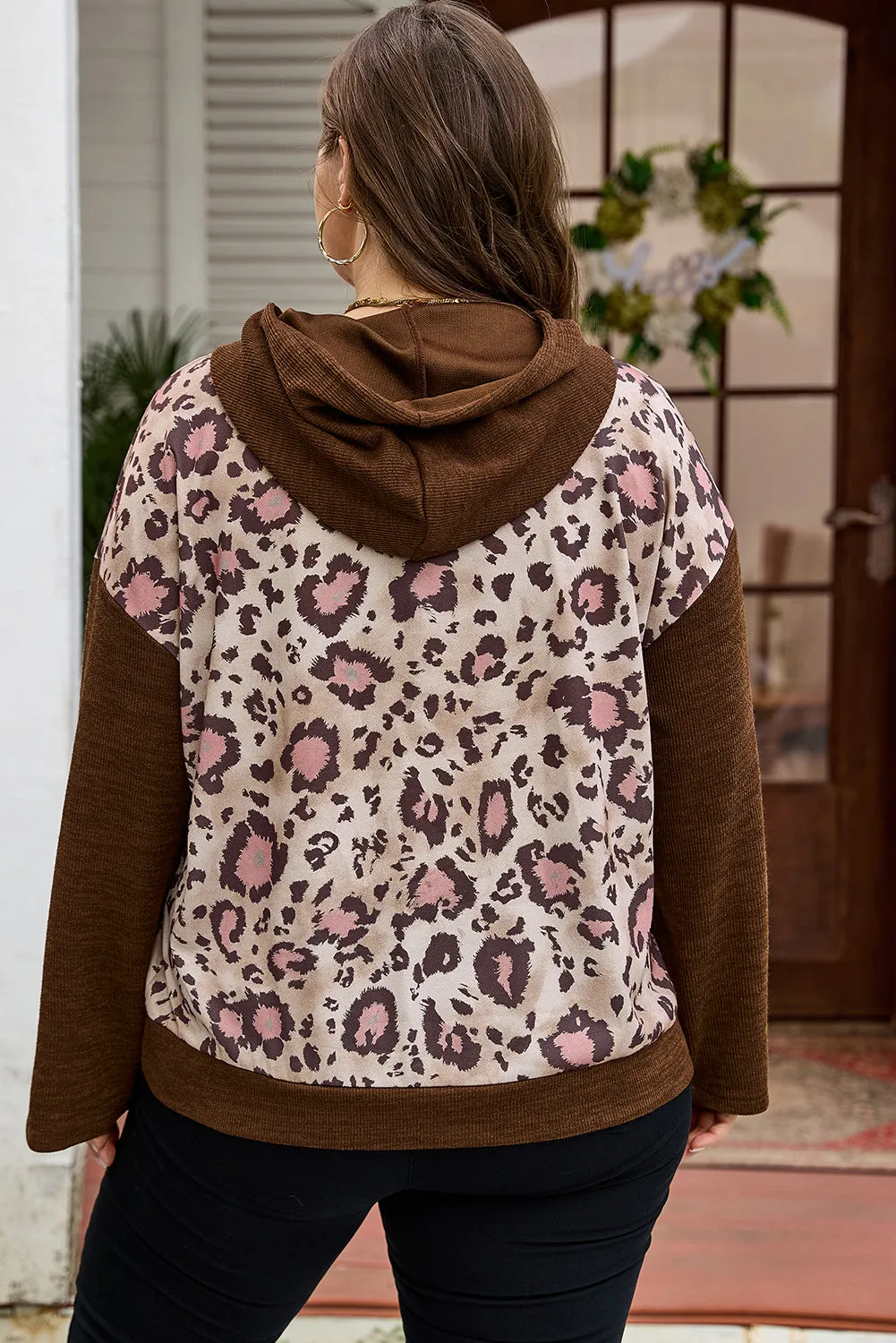 Threaded Pear Scarlett Print Knit Patchwork Hoodie sold by Zulily product image thumbnail 2