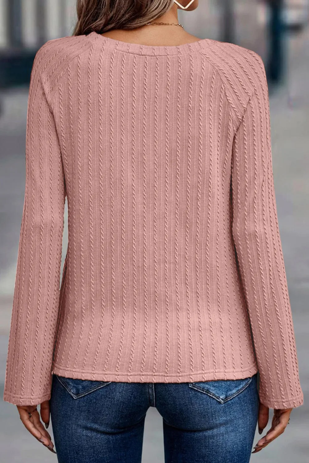 Threaded Pear Sawyer Ribbed Round Neck Knit Long Sleeve Top sold by Zulily product image thumbnail 2