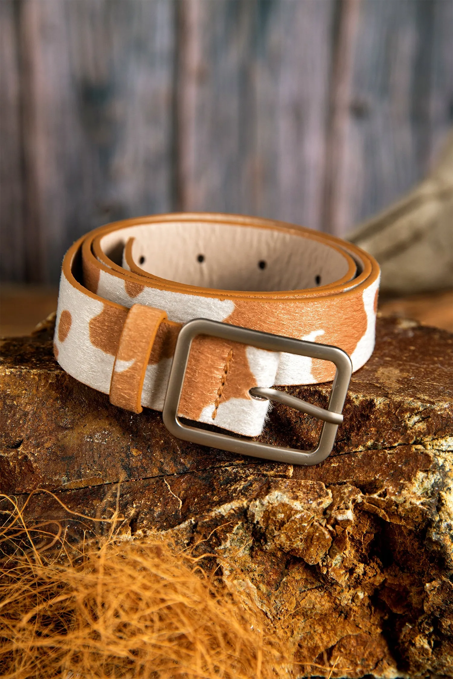 Threaded Pear Sage Hair Pu Leather Belt sold by Zulily product image thumbnail 3