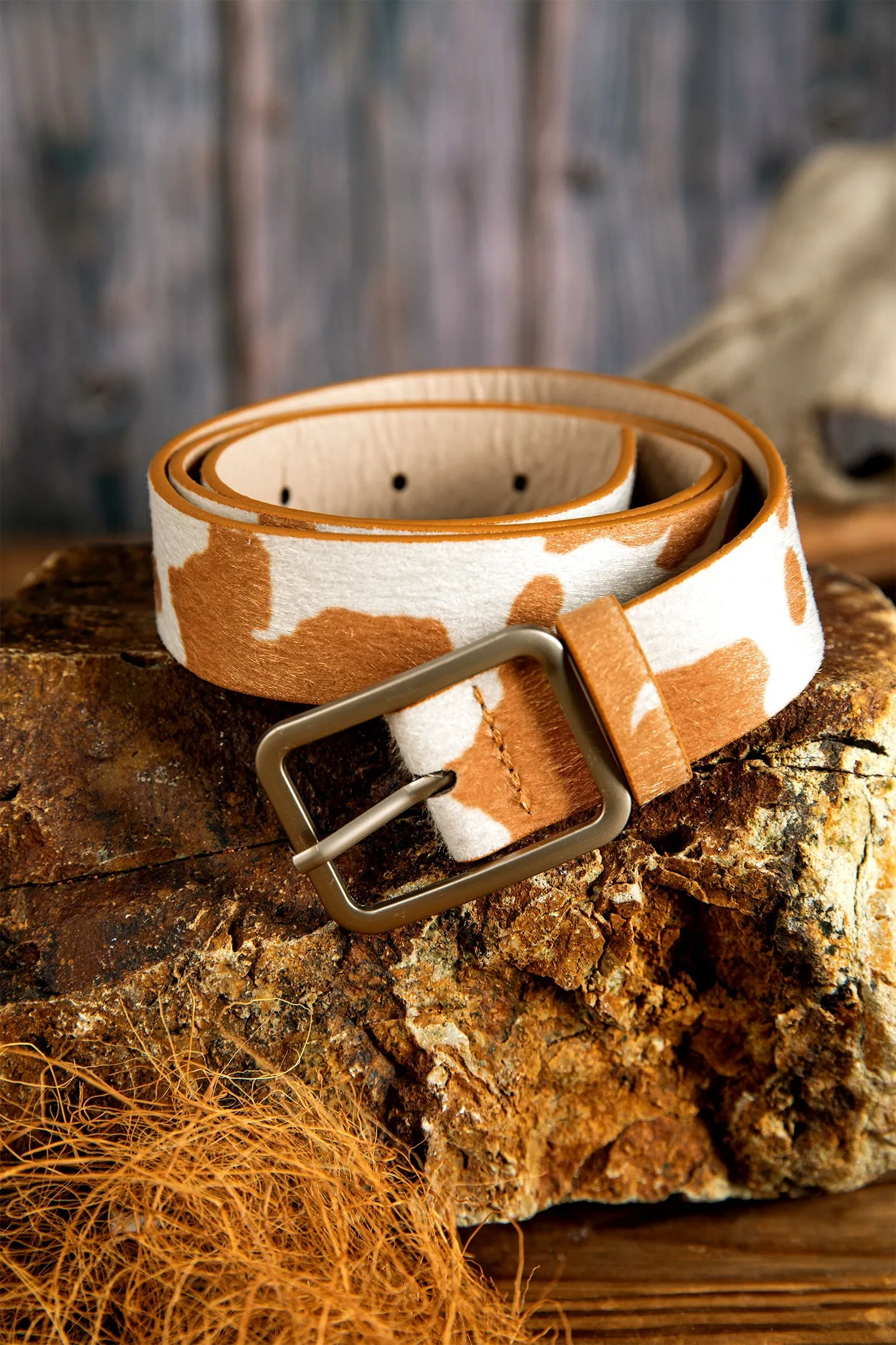 Threaded Pear Sage Hair Pu Leather Belt sold by Zulily product image thumbnail 4