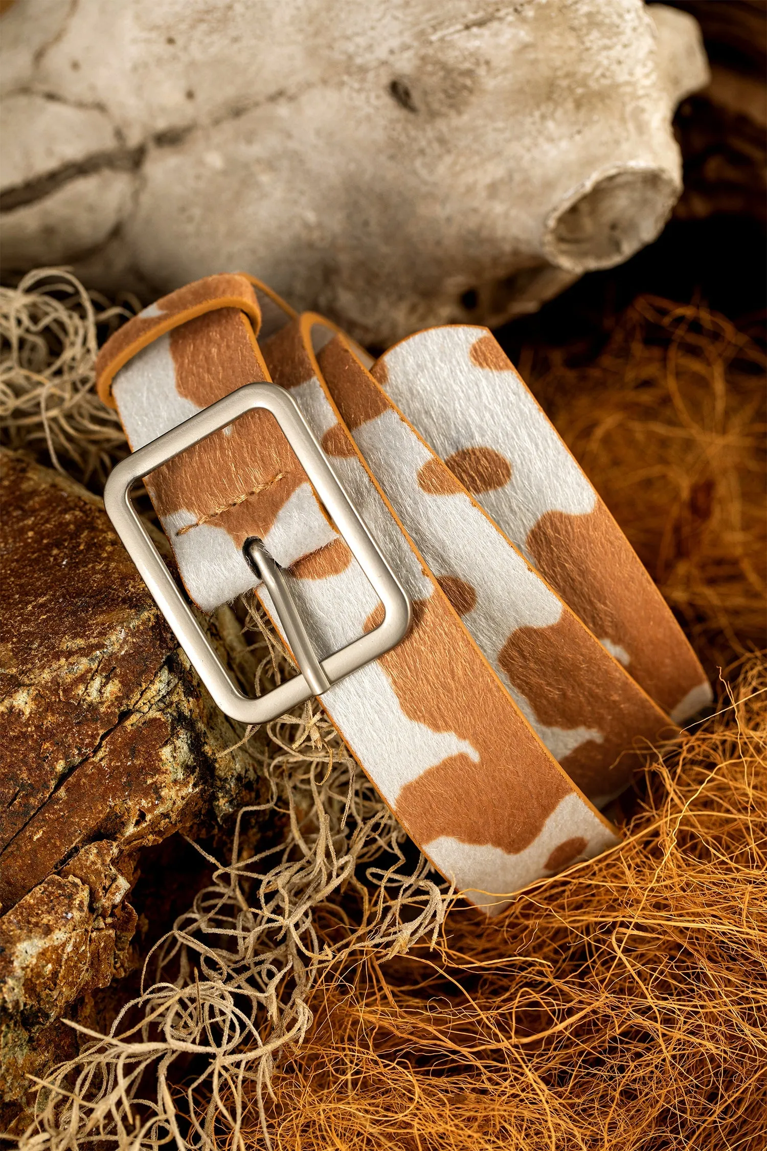 Threaded Pear Sage Hair Pu Leather Belt sold by Zulily product image thumbnail 2