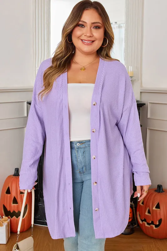 Threaded Pear Rosie Waffle Knit Front PLUS Cardigan made by Threaded Pear