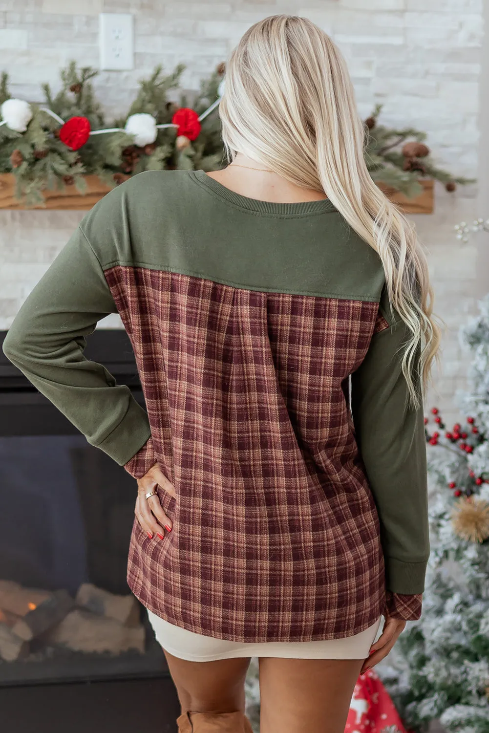 Threaded Pear Rosa Patchwork Drop Shoulder Sweatshirt sold by Zulily product image thumbnail 2