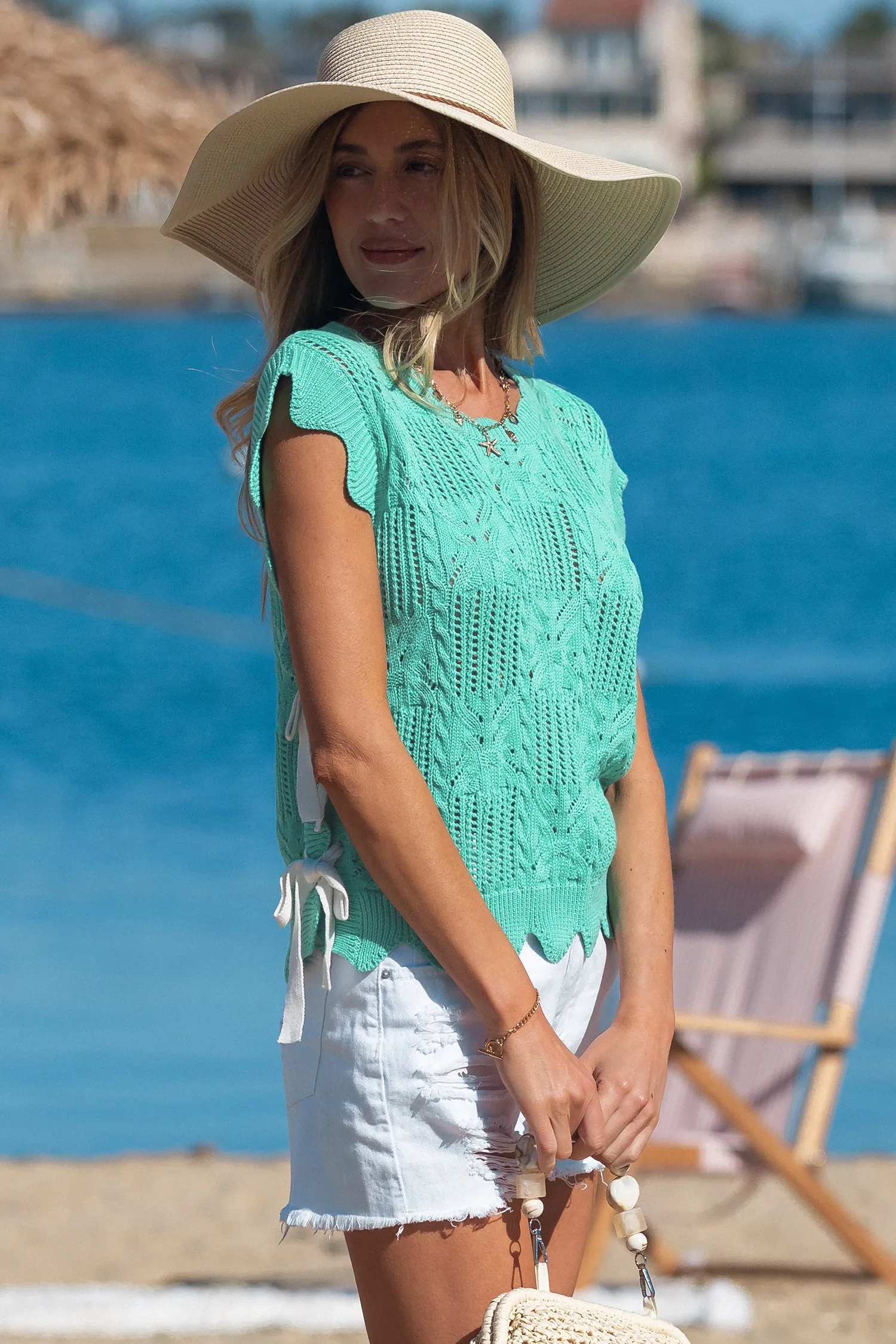 Threaded Pear River Trim Short Sleeve Sweater sold by Zulily product image thumbnail 5