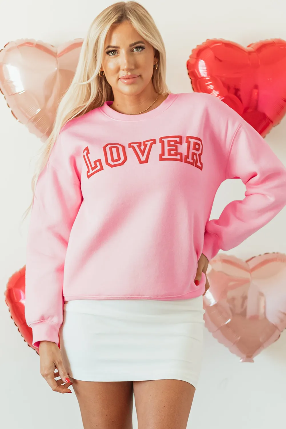 Threaded Pear Raya LOVER Puff Print Drop Shoulder Pullover Sweatshirt sold by Zulily product image thumbnail 4