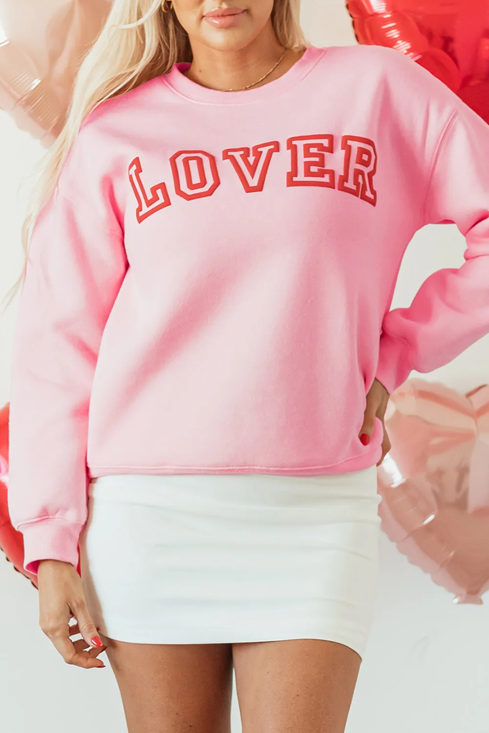 Threaded Pear Raya LOVER Puff Print Drop Shoulder Pullover Sweatshirt sold by Zulily