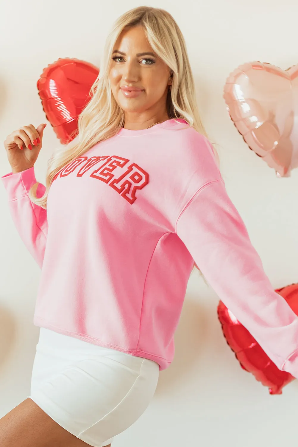 Threaded Pear Raya LOVER Puff Print Drop Shoulder Pullover Sweatshirt sold by Zulily product image thumbnail 3