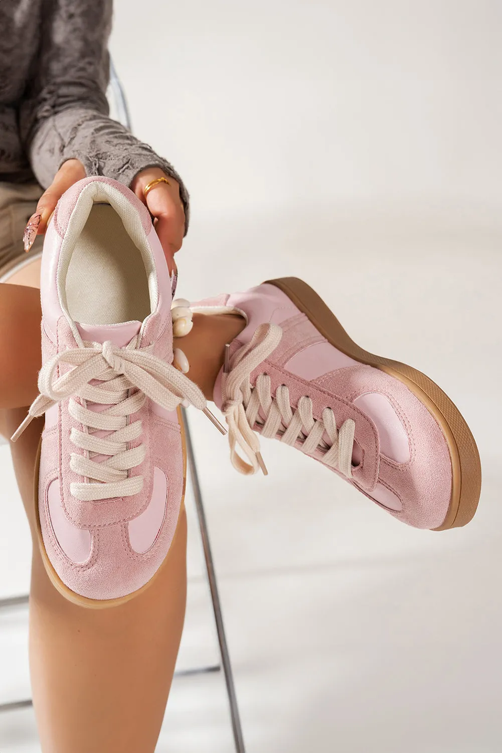 Threaded Pear Raina Two Tone Lace-up Sneakers sold by Zulily product image thumbnail 4