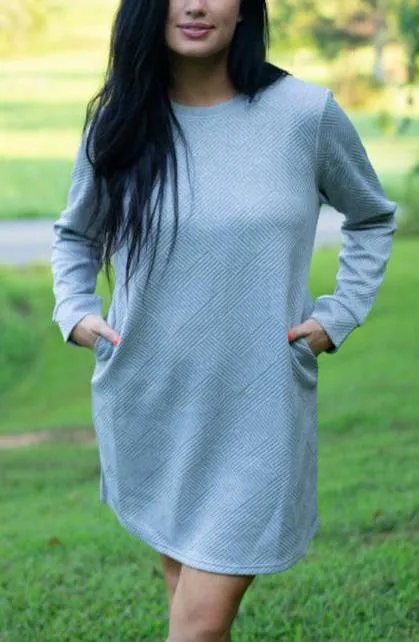 Threaded Pear Quincy Textured Long Sleeve Dress sold by Zulily