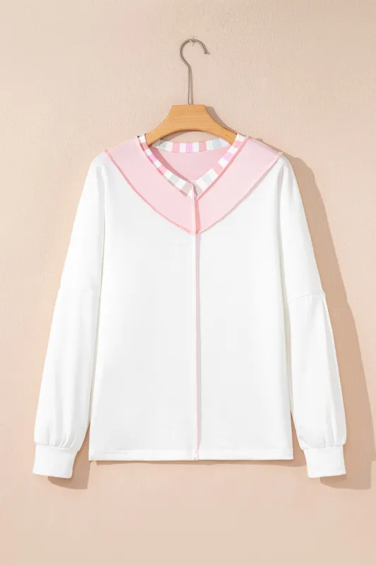 Threaded Pear Promise Color Block Loose Long Sleeve Top made by Threaded Pear