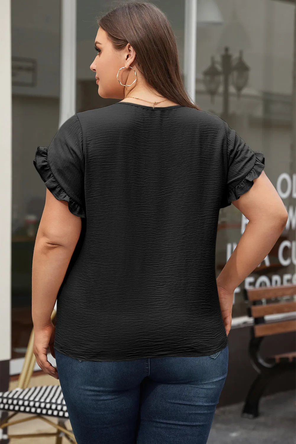 Threaded Pear Paulina Ruffled Short Sleeve Plus Size Top sold by Zulily product image thumbnail 2