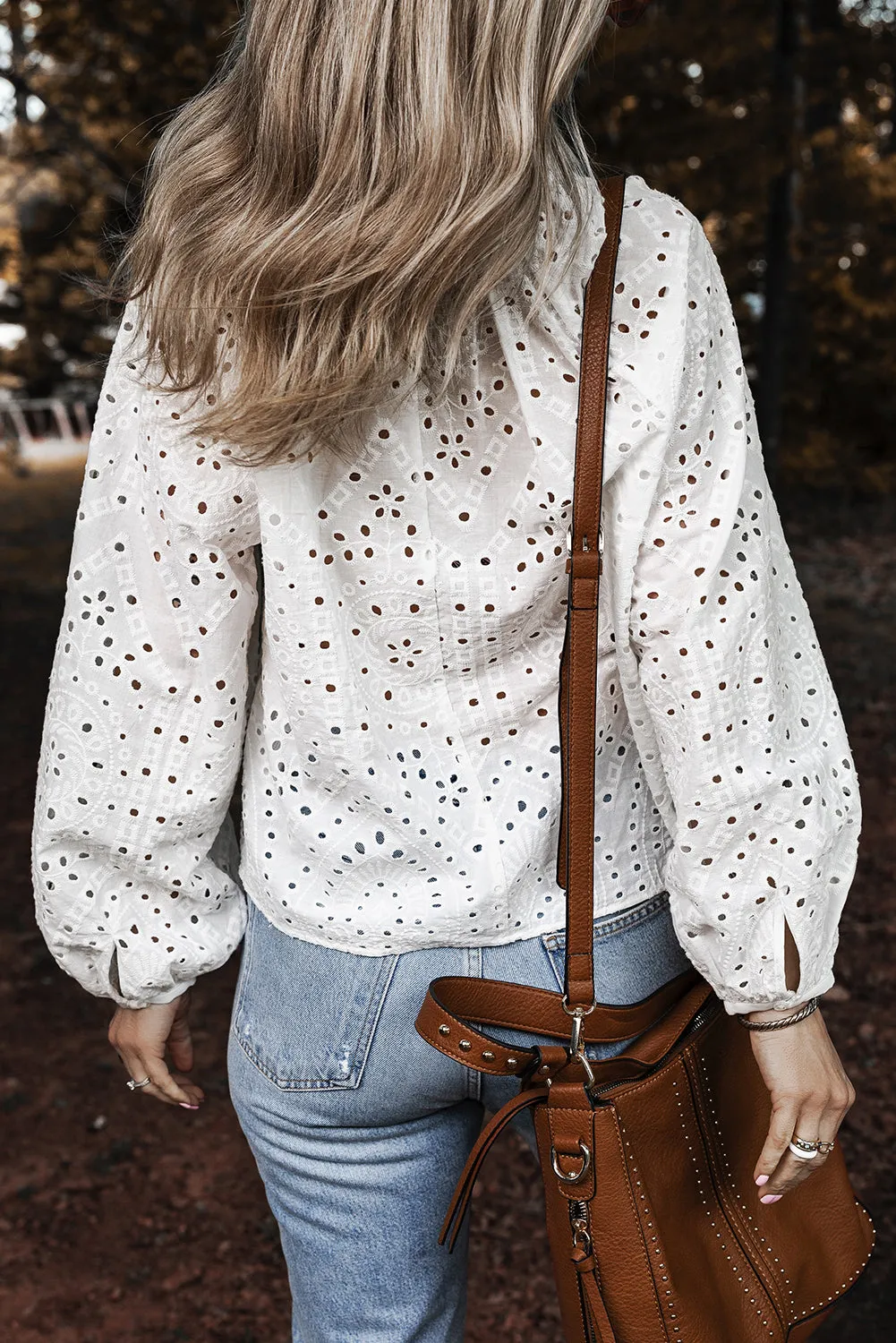 Threaded Pear Paige Eyelet Embroidered Puff Sleeve Blouse sold by Zulily product image thumbnail 2