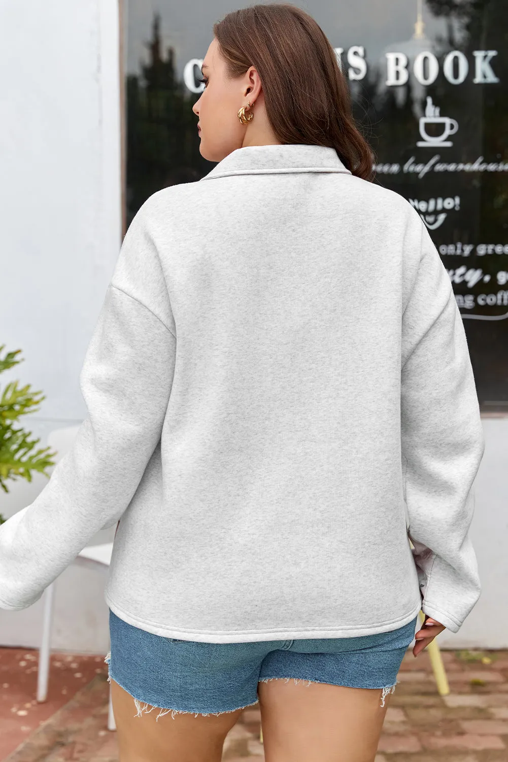 Threaded Pear Olivia Patchwork Zipped Collar Pullover sold by Zulily product image thumbnail 2
