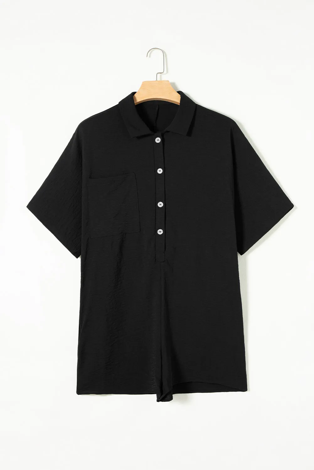 Threaded Pear Nyomi Half Button Collared Loose Romper sold by Zulily product image thumbnail 4