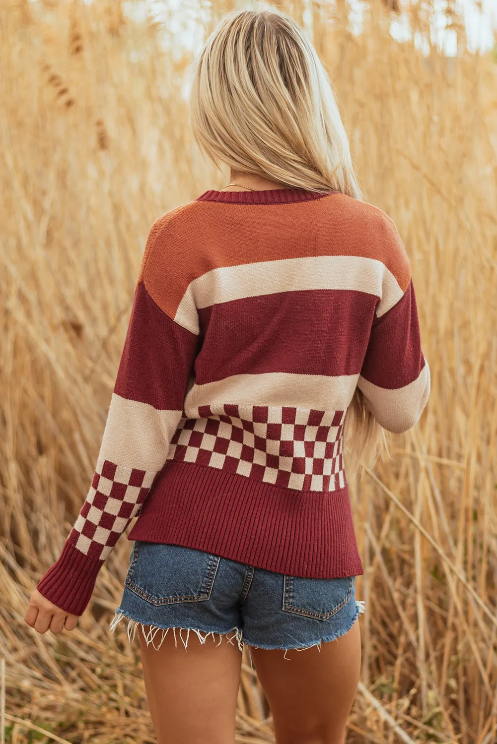 Threaded Pear Noelle Checkered Knitted Sweater sold by Zulily product image thumbnail 2
