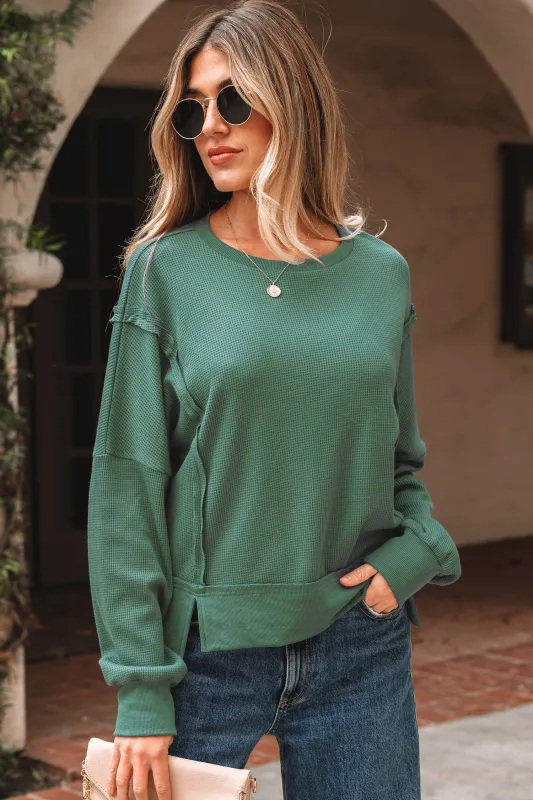 Threaded Pear Noah Ribbed Drop Shoulder Sweatshirt made by Threaded Pear