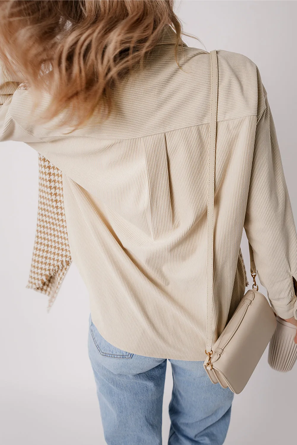 Threaded Pear Nataly Corduroy Patchwork Flap Pocket Shacket sold by Zulily product image thumbnail 2