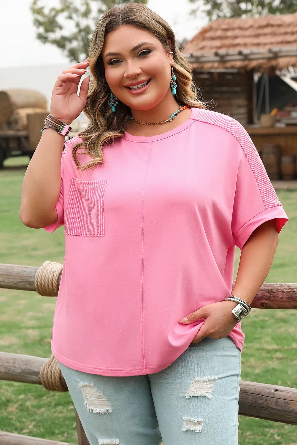 Threaded Pear Morgan Plus Size Corded Pocketed Top sold by Zulily product image thumbnail 3