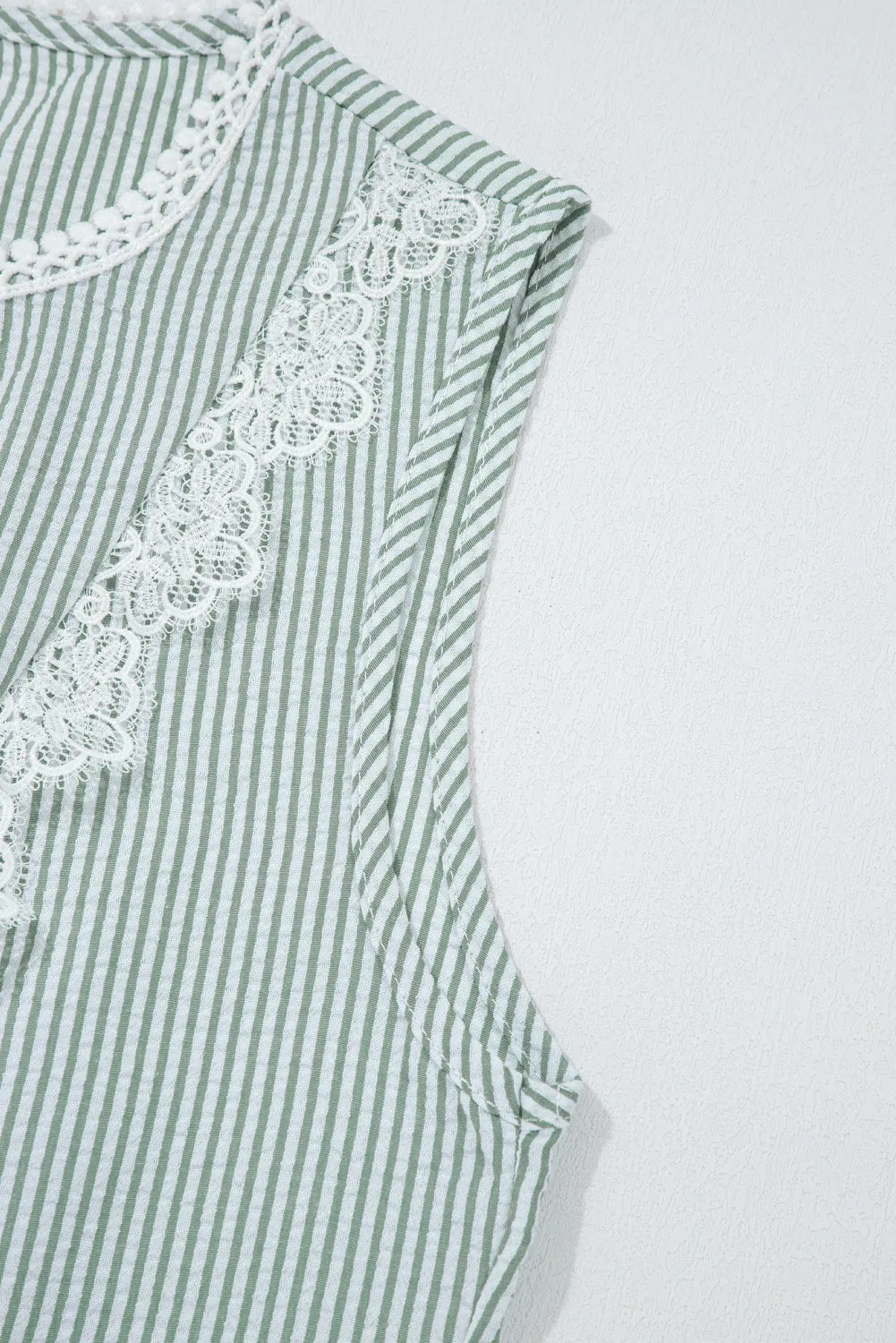 Threaded Pear Meredith Stripe Lace Patchwork Crew Neck Tank Top sold by Zulily product image thumbnail 4