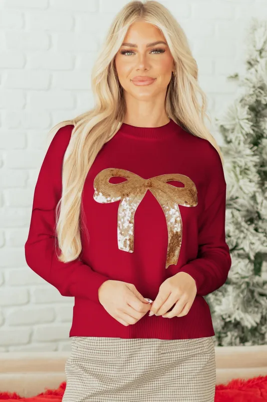 Threaded Pear Melanie Graphic Christmas Holiday Sweater made by Threaded Pear