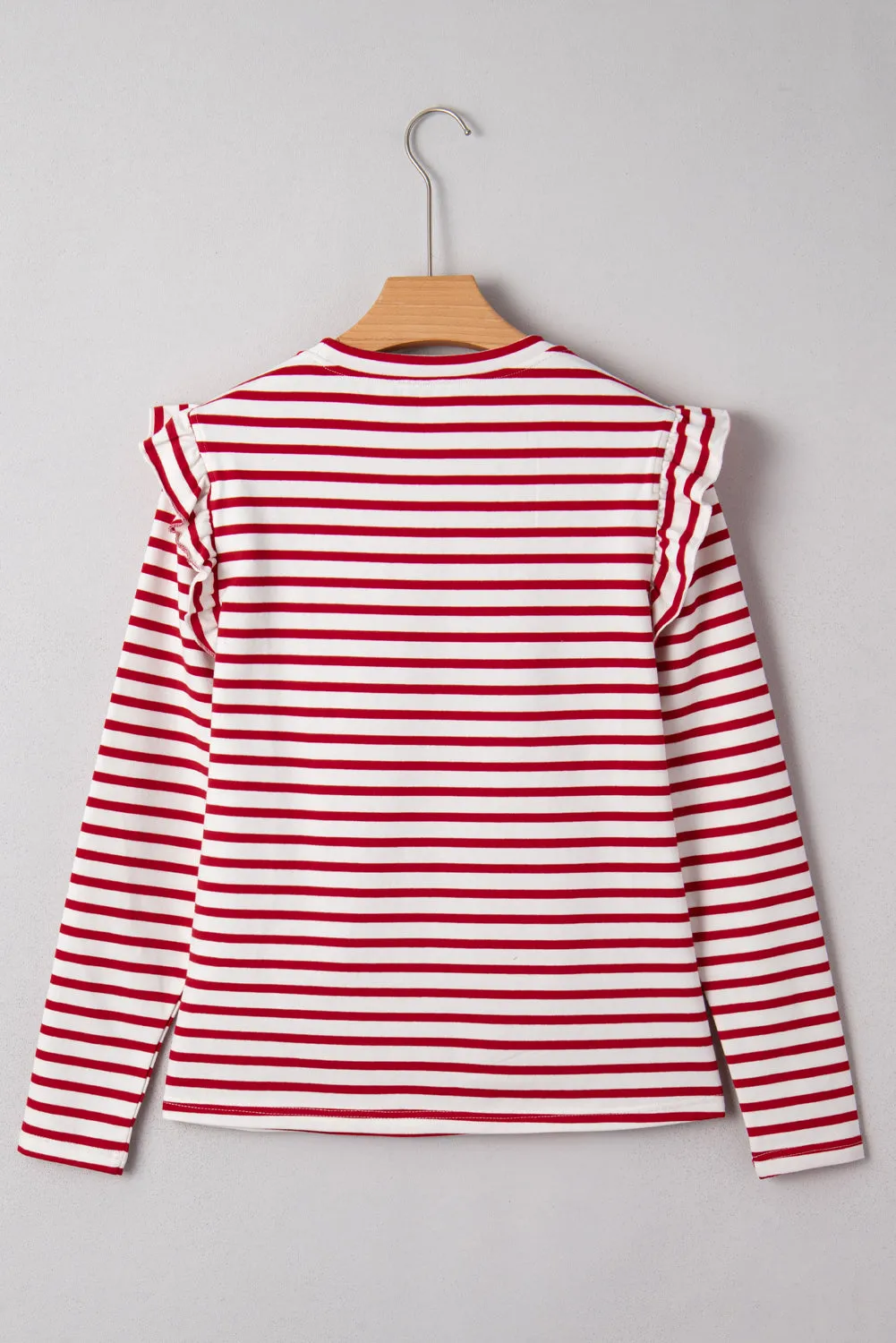 Threaded Pear Meilani Stripe Ruffle Trim Long Sleeve Top sold by Zulily product image thumbnail 2