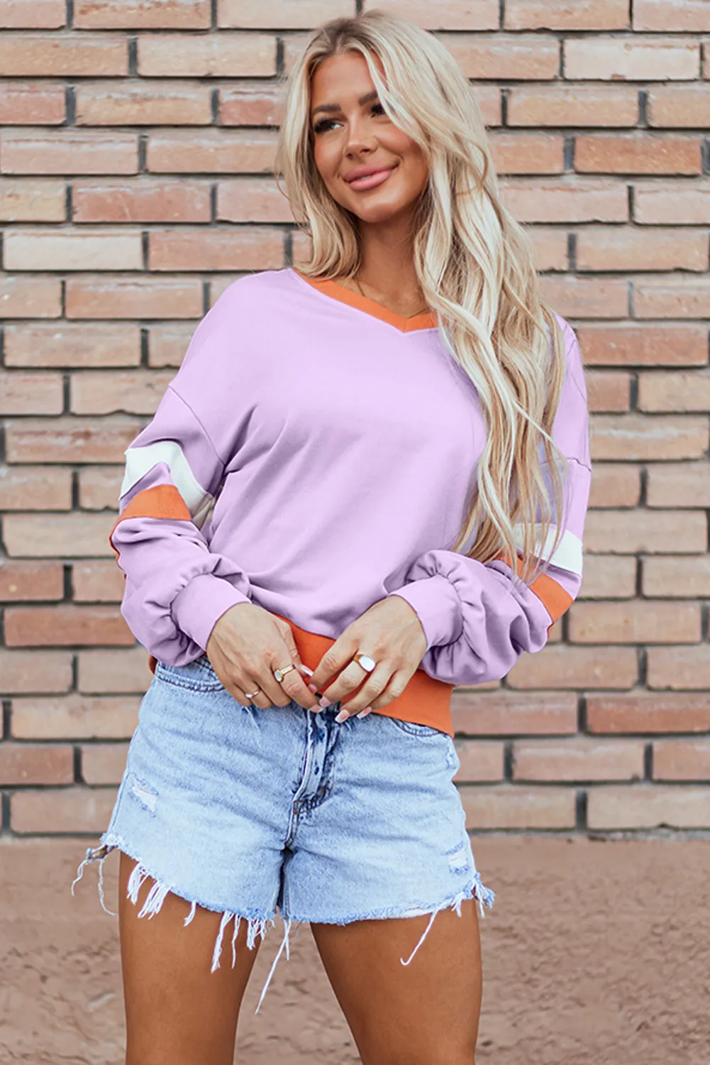 Threaded Pear Mazie V Neck Sweatshirt sold by Zulily product image thumbnail 4