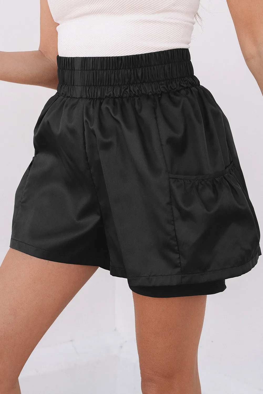 Threaded Pear Maxine Elastic High Waist Pocketed Casual Shorts sold by Zulily product image thumbnail 3