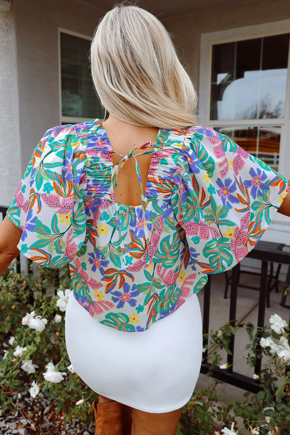 Threaded Pear Marlowe Loose Fit Puff Sleeve Square Neck Blouse sold by Zulily product image thumbnail 2