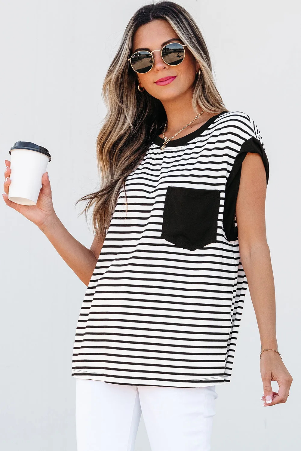 Threaded Pear Marie Stripe Chest Pocket Tank Top sold by Zulily product image thumbnail 4