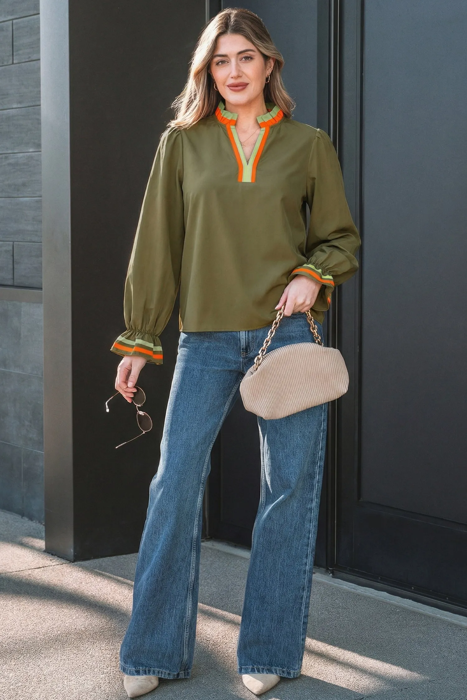 Threaded Pear Marie Long Sleeve Blouse Long Sleeve Top sold by Zulily product image thumbnail 4