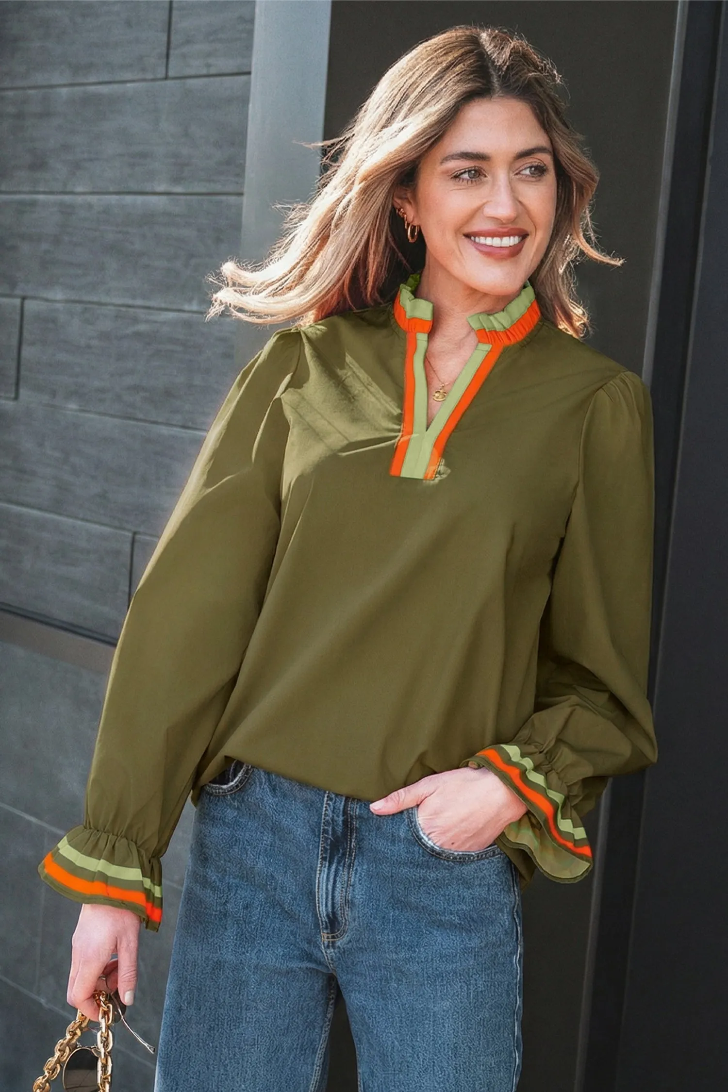 Threaded Pear Marie Long Sleeve Blouse Long Sleeve Top sold by Zulily product image thumbnail 5