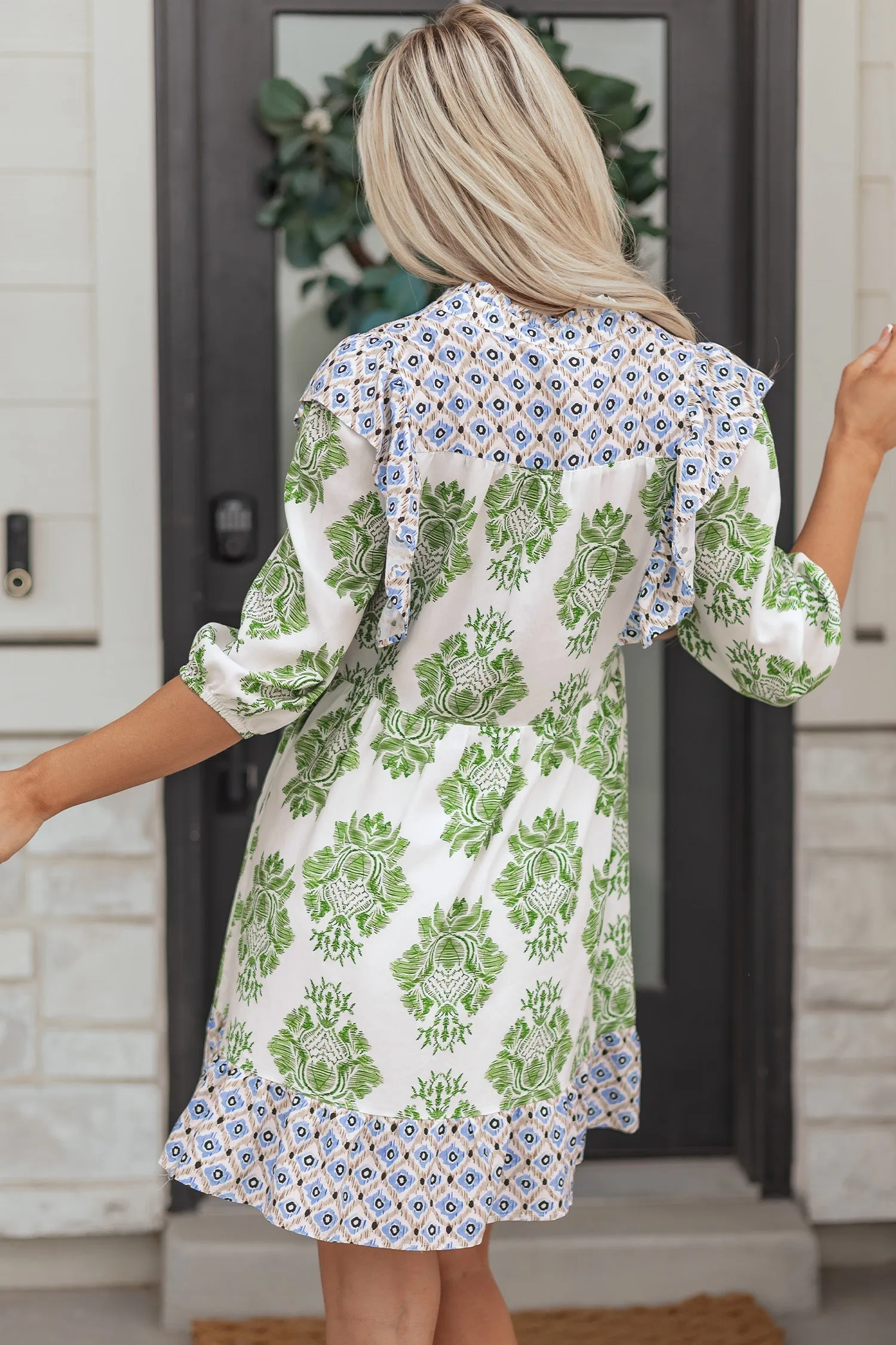 Threaded Pear Margot Ruffle Detail Mini Dress sold by Zulily product image thumbnail 3