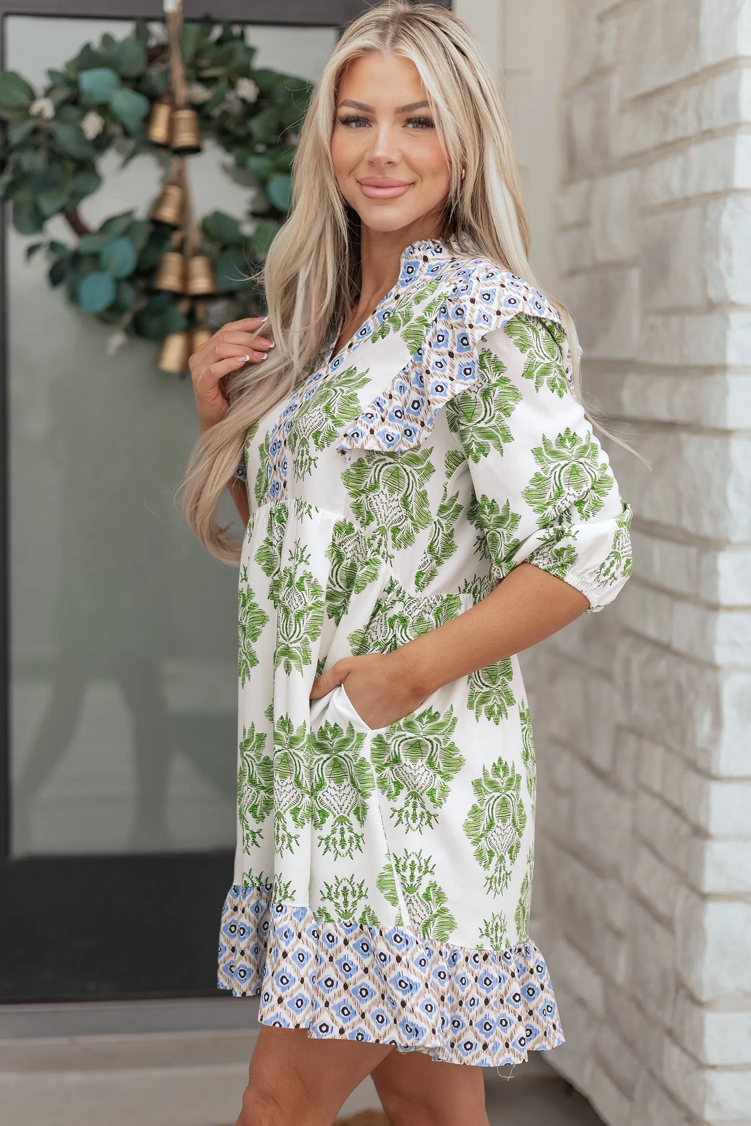 Threaded Pear Margot Ruffle Detail Mini Dress sold by Zulily product image thumbnail 4