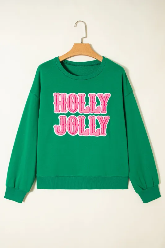 Threaded Pear Luz Embroidered Christmas Holiday Sweatshirt made by Threaded Pear