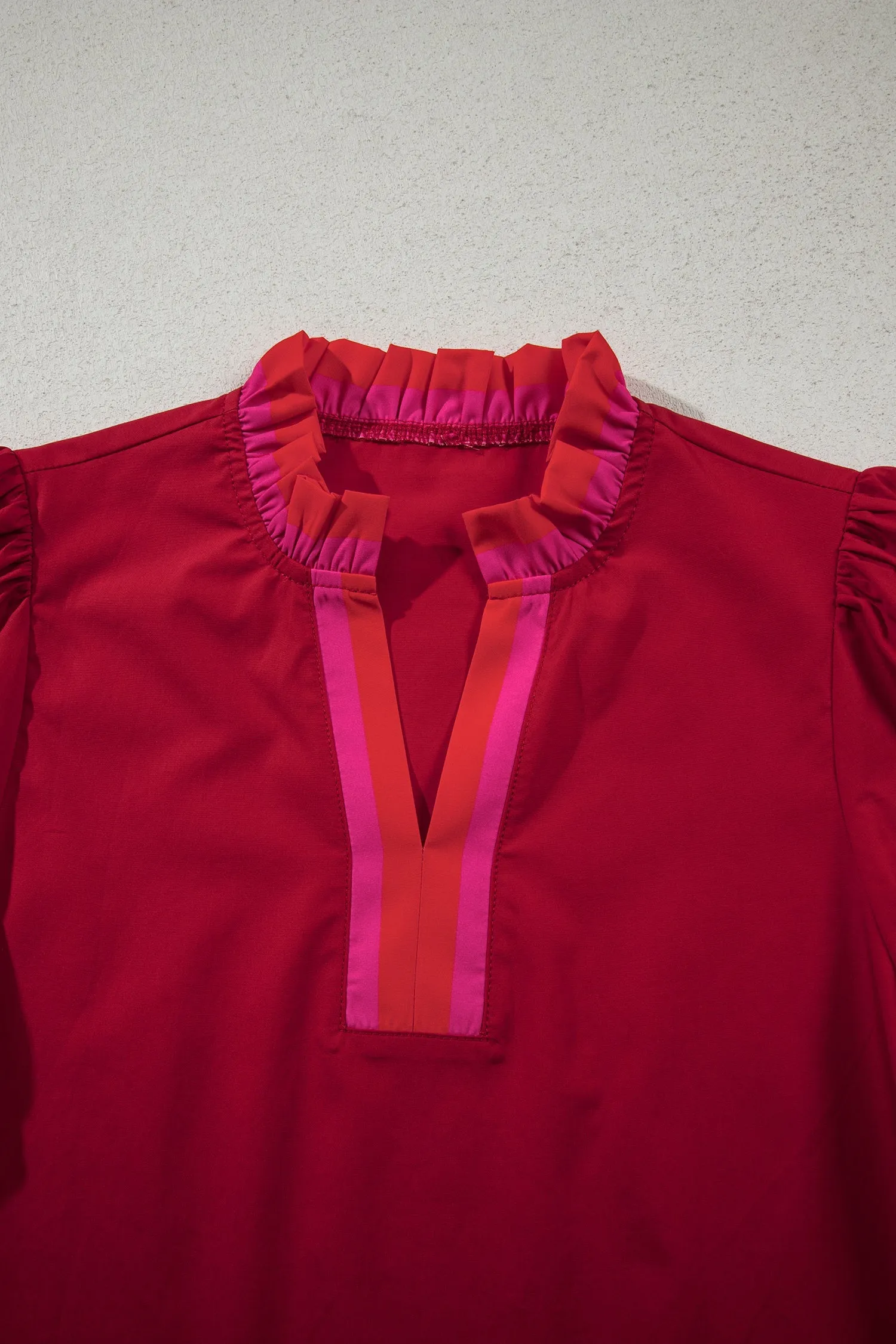 Threaded Pear Luciana Ruffled Short Sleeve Blouse sold by Zulily product image thumbnail 4